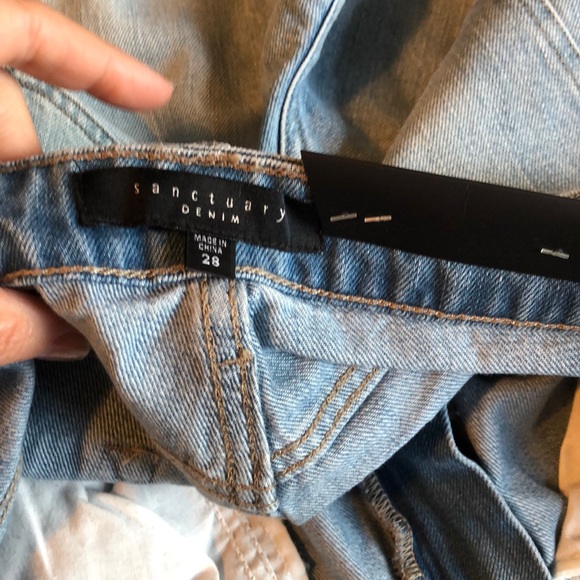 Sanctuary Charli High Rise blue denim Ankle Jean size 28 pants side stripe - Picture 7 of 8